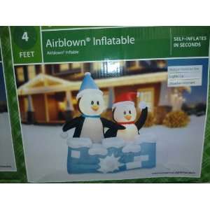   Penguin Snowball Fight Christmas Airblown Inflatable