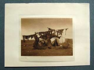 Edward Curtis DRYING MEAT, 1908 tissue photograph  