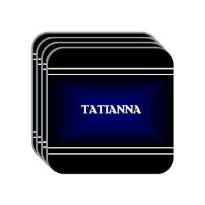 Personal Name Gift   TATIANNA Set of 4 Mini Mousepad Coasters (black 