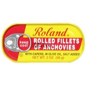 Roland, Anchovies Rolled, 2.00 OZ (Pack of 10)  Grocery 