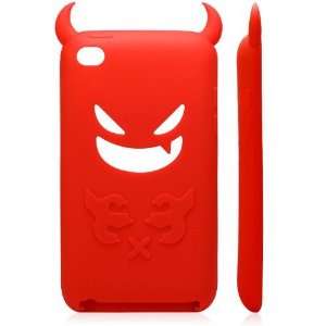  Red / Devil Silicone Case for iPod Touch 4 /Free Screen 