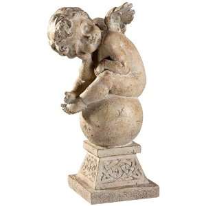   15 1/2 High Angel on Sphere Leaning Right Sculpture