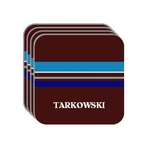 Personal Name Gift   TARKOWSKI Set of 4 Mini Mousepad Coasters (blue 