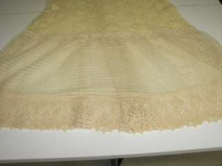 ANTIQUE1920S 1930S YELLOW TAMBOUR NET LACE DRESS HAND MADE  