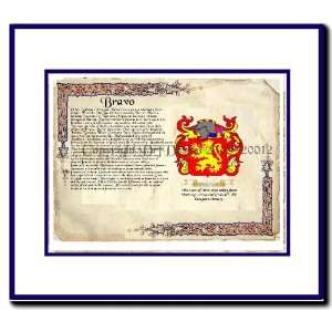  Bravo Coat of Arms/ Family History Wood Framed