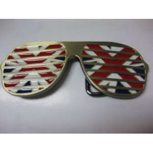   British Flag Shutter Shades Sunglasses Belt Buckle 
