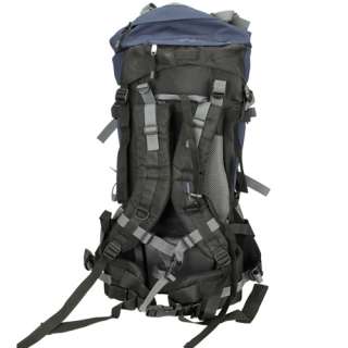   Camping Backpack Large Capacity External Frame Packs Blue New Stripe