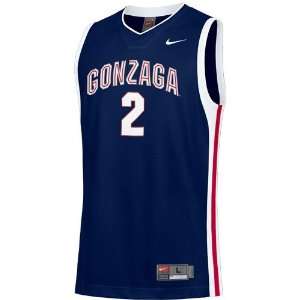  Nike Gonzaga Bulldogs #2 Navy Blue Twilled Basketball 