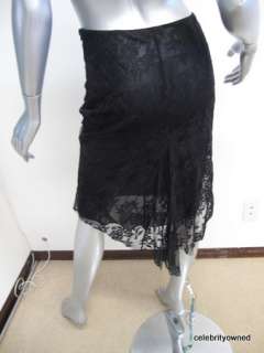 Blugirl Blumarine Black Lace Sheer Skirt 38  