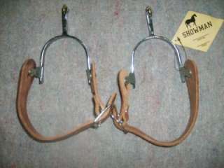 SHOWMAN SPURS WITH SPUR STRAPS COWBOY RANCH HORSE TACK ROPING  
