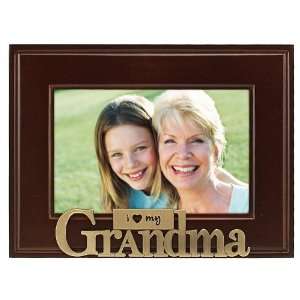  Malden I Heart Brass Word Grandma Picture Frame, 4 Inch by 