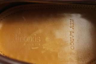 mens brown ALLEN EDMONDS KEY LARGO BOAT SHOES vibram leather casual 12 
