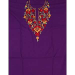Imperial Palace Purple Two Piece Salwar Suit from Kashmir with Crewel 