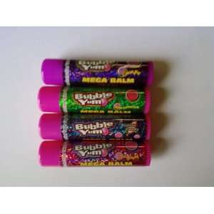 Bubble Yum Mega Lip Balm Gift Pack of 4 Assorted Flavors 
