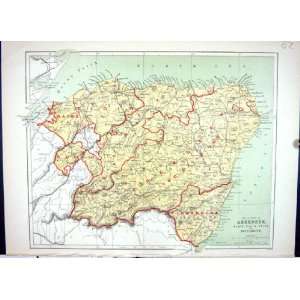   Map Scotland 1886 Aberdeen Banff Elgin Nairn Forres