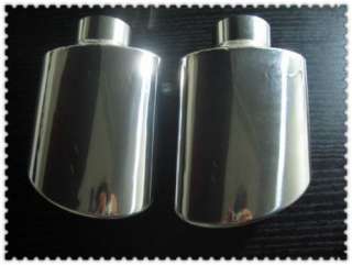 Stainless steel rolled slant oval exhaust tip (pair) tailpipe  