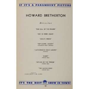  1936 Ad Howard Bretherton Director Paramount Pictures 