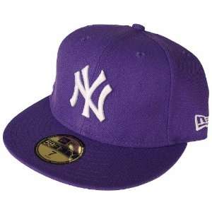  New Era Cap Fitted New York Yankees Purple White Emblem 