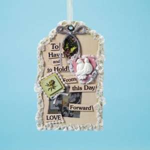 Club Pack of 12 Wedding Tag with Lace Trim Christmas Ornaments 4.75