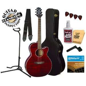 Takamine EG440CSTRY Acoustic Electric Translucent Red Finish COMPLETE 