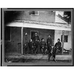  Gen. Alexander McCook,staff posed on porch near Washington 