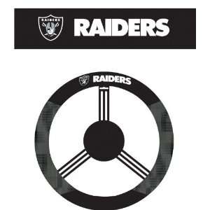  98504   Oakland Raiders Poly Suede Steering Wheel Cover 