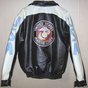 Soft Vinyl USA Marine Jacket M Simulated Leather NWT  