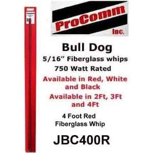   JBC400R Dog 4 Ft. Fiber Glass Whip CB Antenna (Red)
