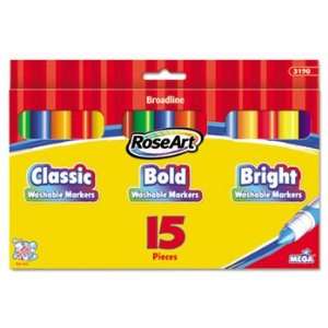  Washable Broadline Markers, 15 Assorted Colors, 15/Set 