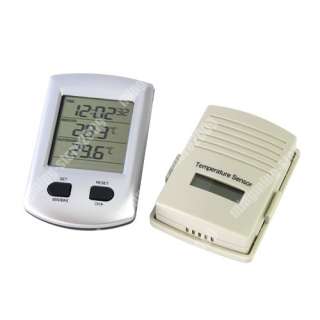 Digital LCD Wireless Indoor Outdoor Thermometer Clock  