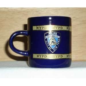 NEW YORK POLICE DEPT. BLUE/GOLD CAPACHINO CUP  Kitchen 