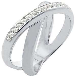  TQW413701ZCH T16 CZ Diamond Twisted Braid Ring (7 