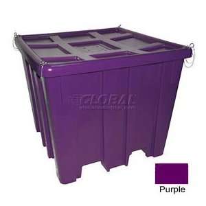  Bulk Un Container With Lid 47 1/2 X 47 1/2 X 40 1/2 Purple 