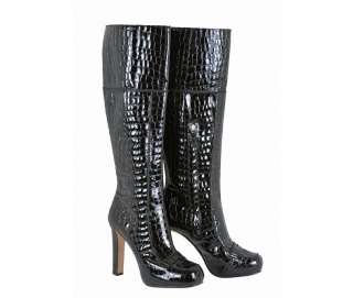 NEW $1925 DSQUARED2 PATENT LEATHER CROCODILE BOOTS 37.5  