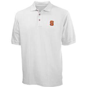  NCAA Syracuse Orange White Classic Pique Polo Sports 