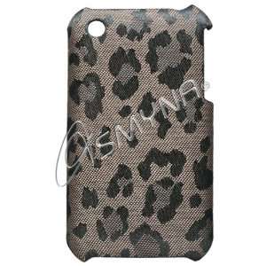  Iphone 3G Dark Brown Leopard Print Fabric Back Case Cover 