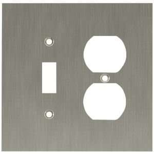   Brushed Nickel Plated Standard Duplex Receptacle Wall Plate 64933