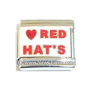  Red Hats Italian Charm Bracelet Jewelry Link Jewelry