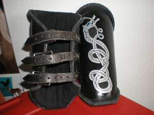 SCA Medieval Hand Carved Norse Leather Bracers  