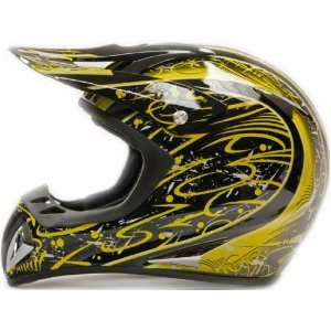  Adult Motocross Helmet ATV Dirt Bike or Motorcycle Yellow 