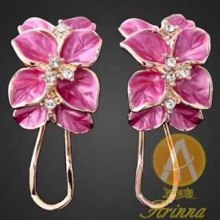 ARINNA Swarovski Crystal violet gold GP fashion Earring  