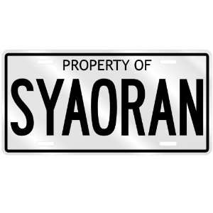  PROPERTY OF SYAORAN LICENSE PLATE SING NAME