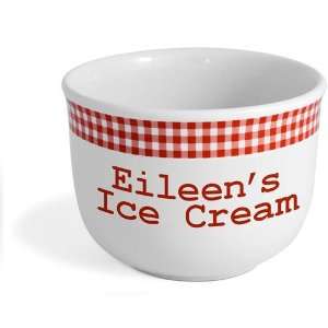  Personalized Classic Red Gingham Ice Cream Bowl