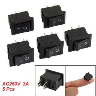 Pcs On/Off AC250V 3A SPST Black Mini Rocker Switch by uxcell