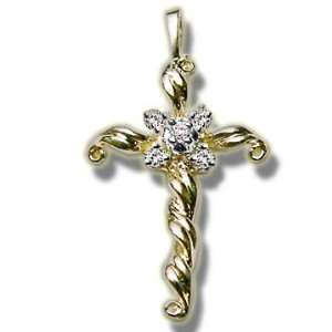  .07 ct Swirled Cross Pendant Jewelry