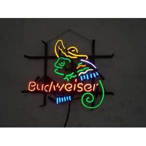  Budweiser Chameleon Real Glass Tube Neon Sign17 X 13 