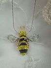Cute Rhodium & 14k Gold Plated Swarovski Crystal Bee Necklace