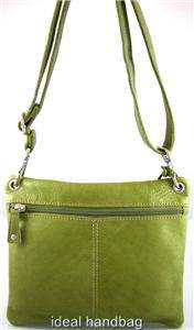NWT FOSSIL SUTTER GREEN LEATHER SLING CROSSBODY BAG  