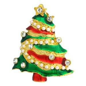  Swarovski Crystals Brooch Jewelry Christmas Tree with Ornaments 