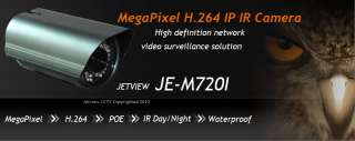 Outdoor Megapixel HD H.264 IP Network IR Camera w/ POE  